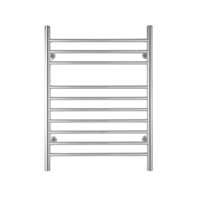 Polished Stainless Steel Wall-Mounted Towel Warmer with 10 Bars
