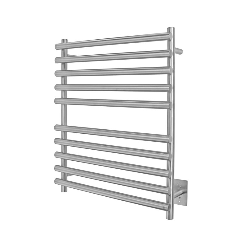 Brushed Stainless Steel Wall-Mounted 10-Bar Towel Warmer