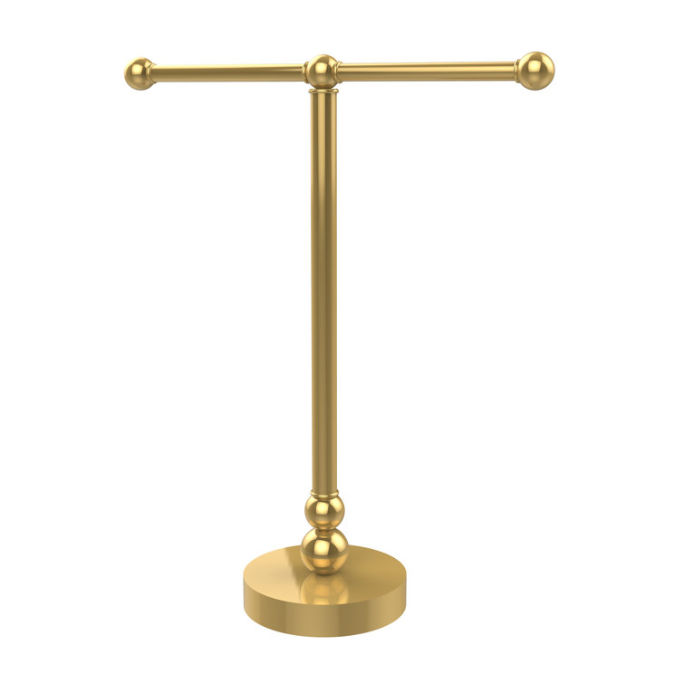Polished Brass Dual Arm Countertop Towel Stand