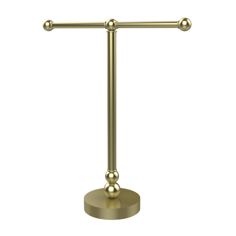 Satin Brass 2-Arm Vanity Top Guest Towel Holder
