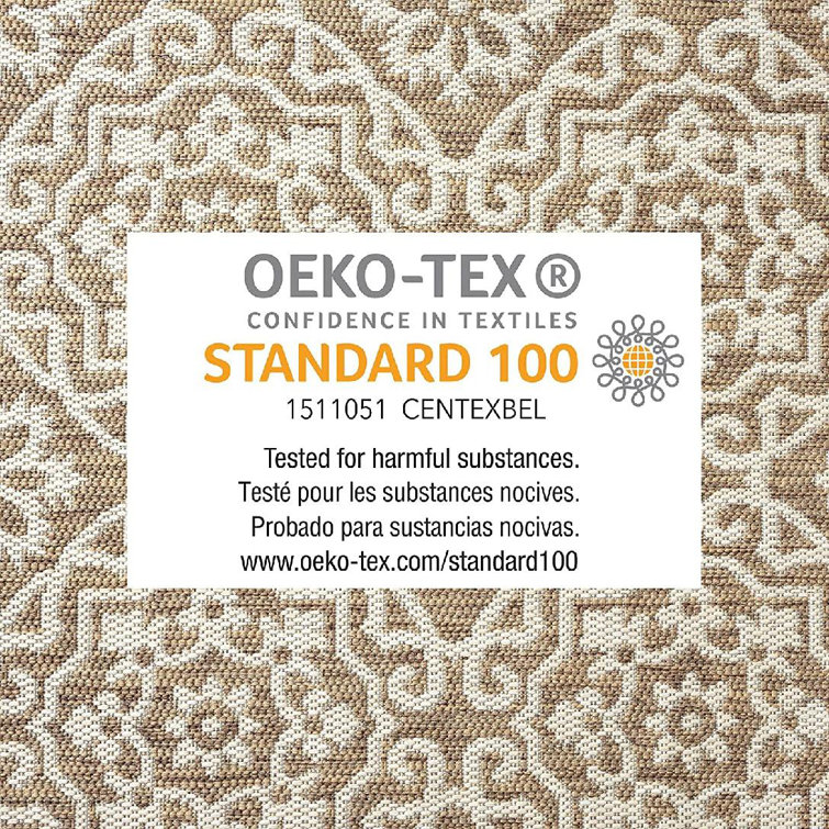 Brown and Beige Geometric Synthetic 8' x 10' Reversible Area Rug