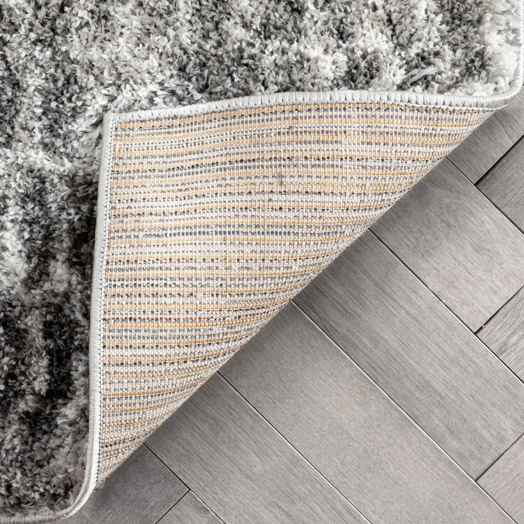 Celeste Gray Geometric Shag Rectangular Area Rug