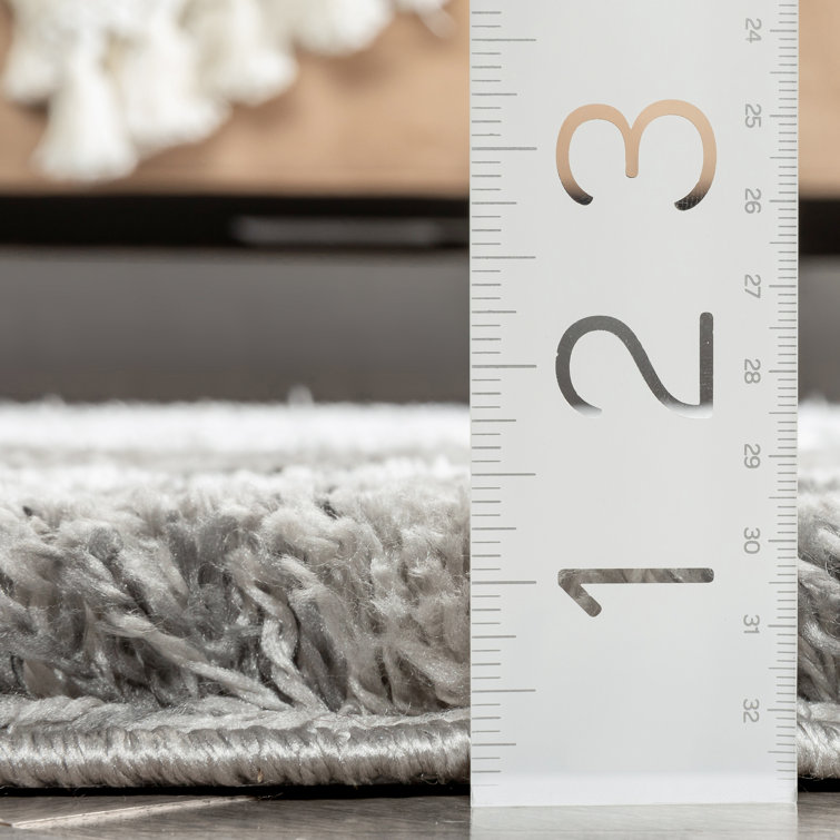 Celeste Gray Geometric Shag Rectangular Area Rug