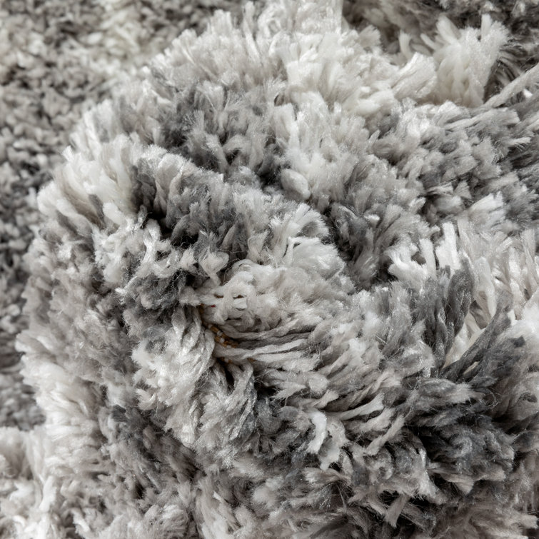 Celeste Gray Geometric Shag Rectangular Area Rug