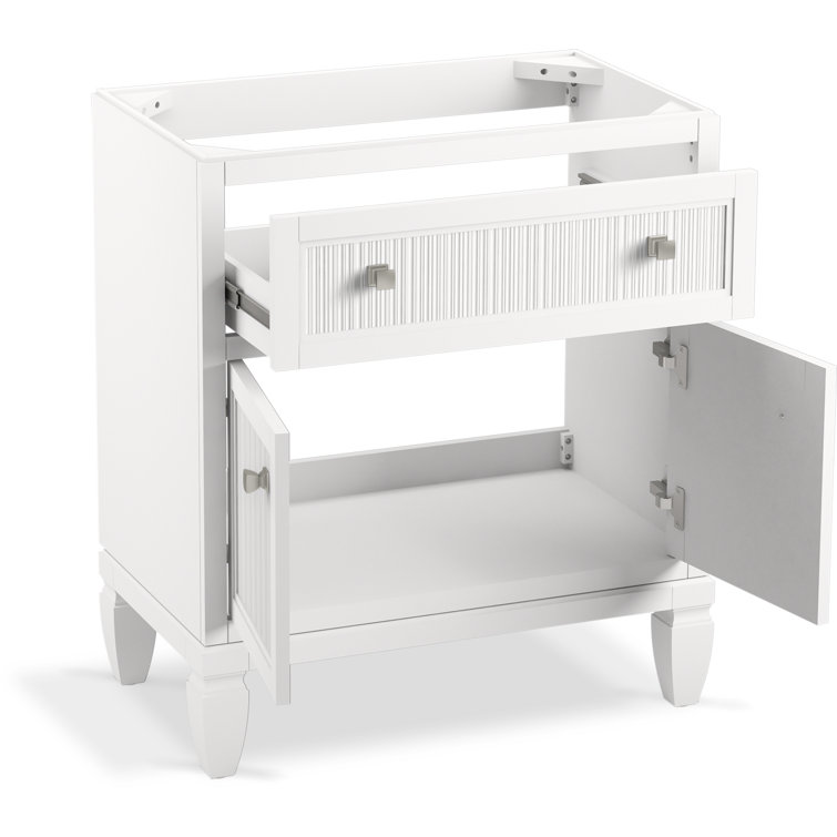 Hearthaven 30'' White MDF Bathroom Vanity with Quartz Top