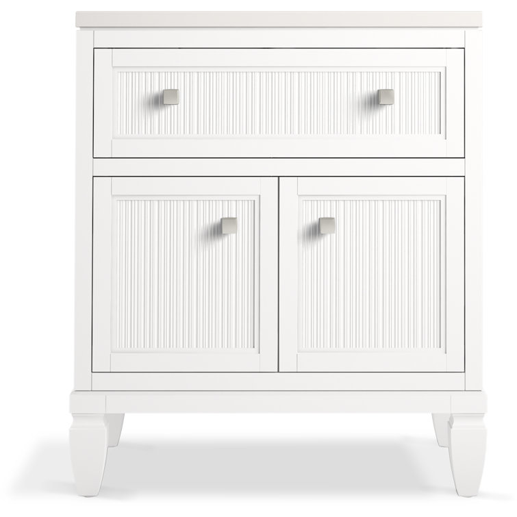 Hearthaven 30'' White MDF Bathroom Vanity with Quartz Top