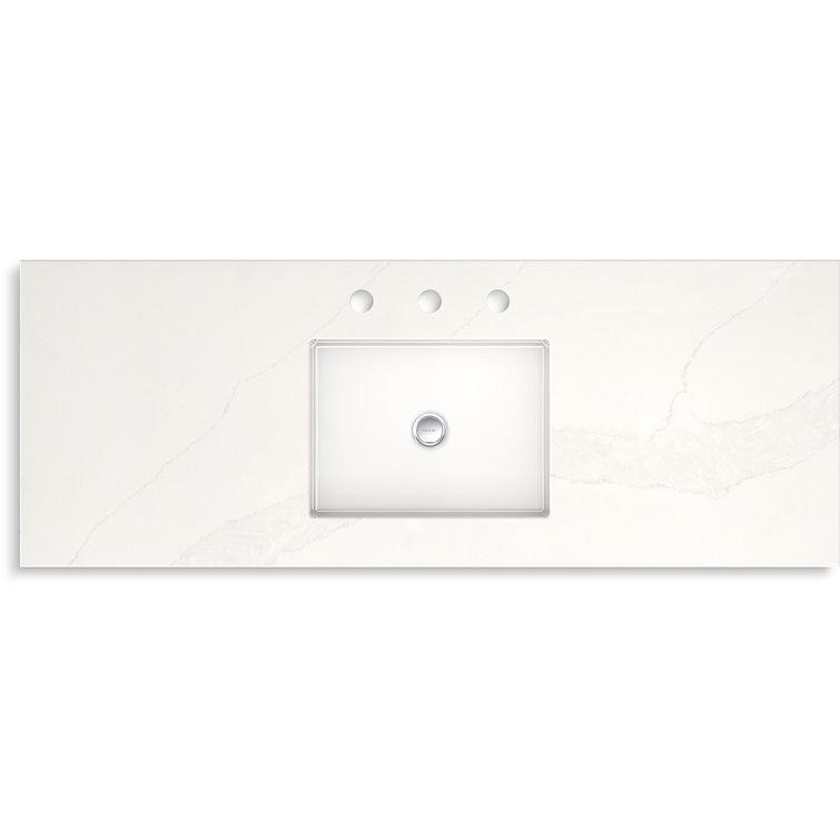 Southerk 48-Inch White Painted Freestanding Bathroom Vanity with Quartz Top
