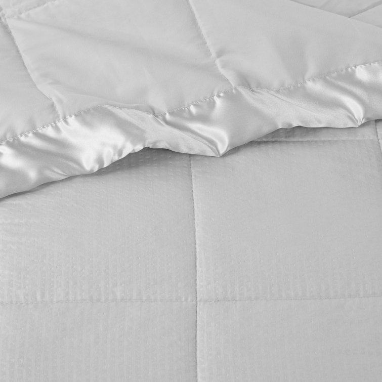 Gray King Machine Washable Reversible Down Alternative Blanket with Satin Trim