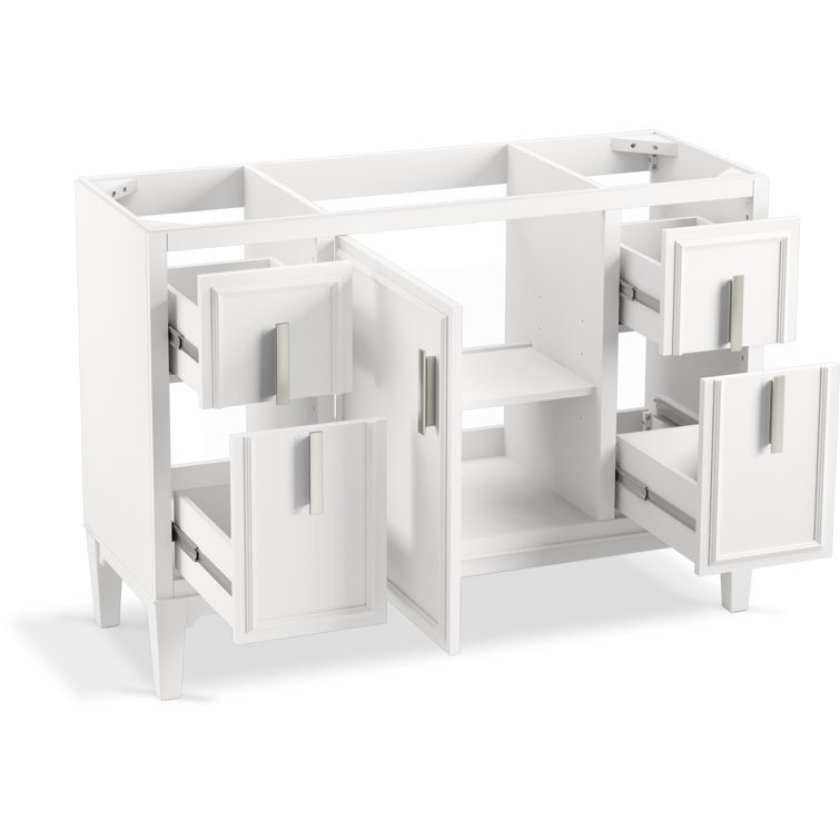 Southerk 48-Inch White Painted Freestanding Bathroom Vanity with Quartz Top