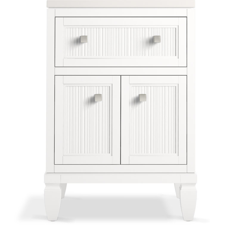 Hearthaven 24" White Freestanding Single Vanity with Quartz Top