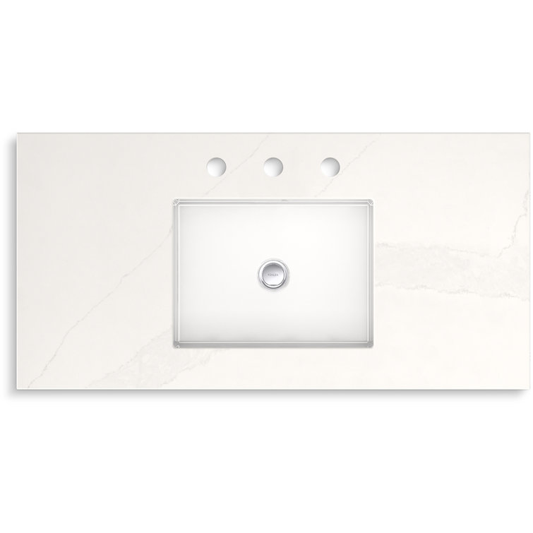 Southerk 36-Inch White Freestanding Bathroom Vanity Set with Quartz Top