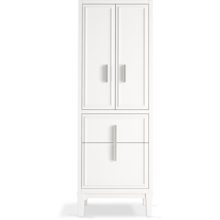Southerk 70-Inch White Maple Linen Tower Cabinet