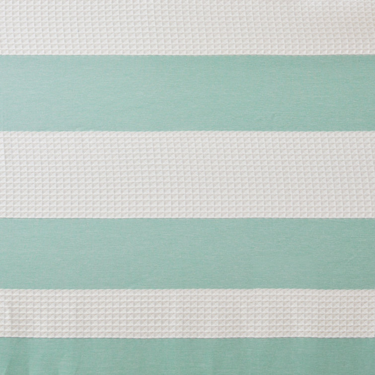 Grey and White Waffle Weave Fabric Shower Curtain