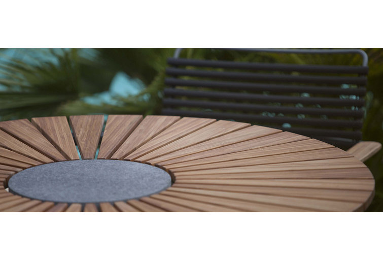 Henrik Pedersen Round Bamboo and Steel Outdoor Dining Table
