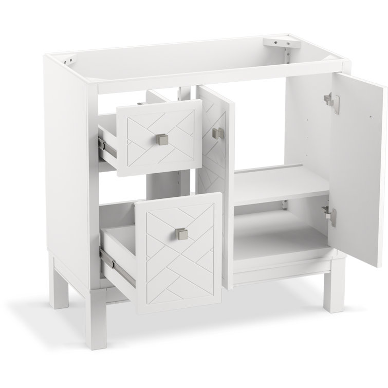 Beauxline Traditional 36-Inch White Quartz Bathroom Vanity Set