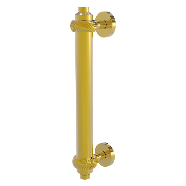 Polished Brass Modern Industrial Door Pull with Mounting Hardware