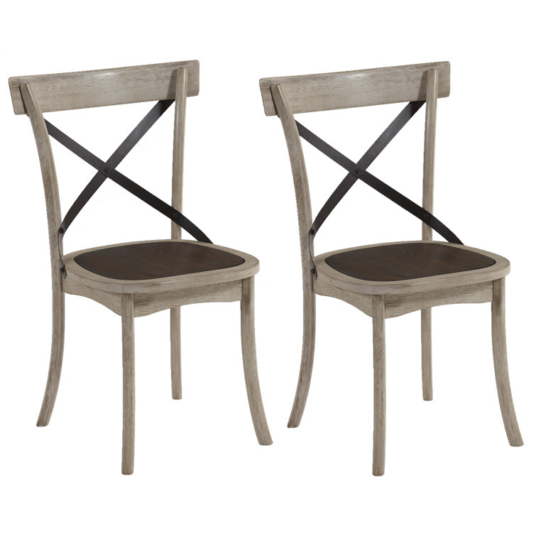 Winslet Gingerbread and White Wood X-Back Side Chair