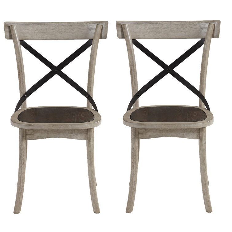 Winslet Gingerbread and White Wood X-Back Side Chair