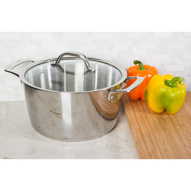 Viking 3.4 Quart Stainless Steel Soup Pot with Glass Lid