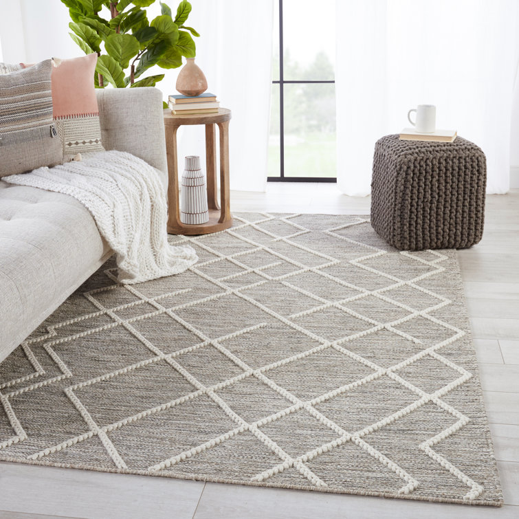 Plateau Moab Handwoven Gray and Ivory Wool-Jute Area Rug 5'x8'