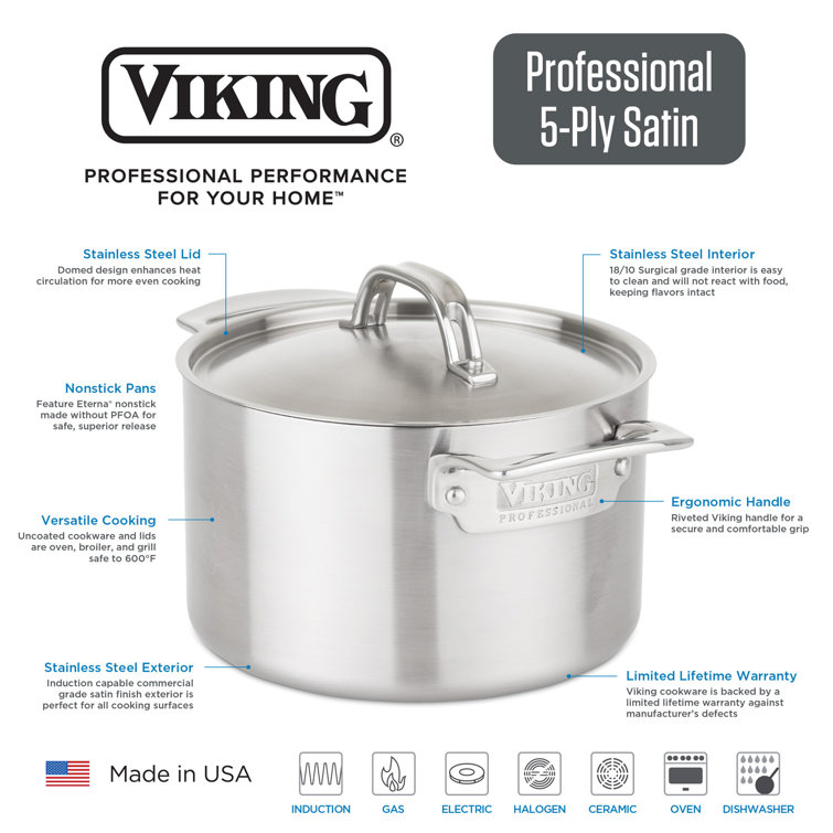 Viking Professional 5-Ply Stainless Steel 10-Piece Cookware Set