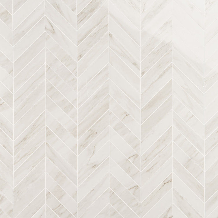 Dolomite Snow Polished Porcelain Marble Look Mosaic Tile