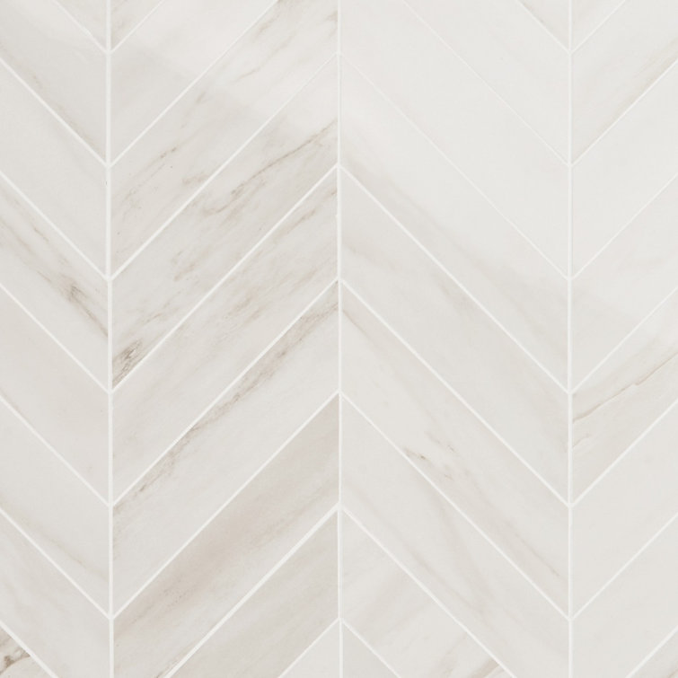 Dolomite Snow Polished Porcelain Marble Look Mosaic Tile