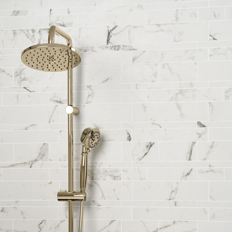 Saroshi Statuario Venato Matte Porcelain Marble Look Mosaic Tile