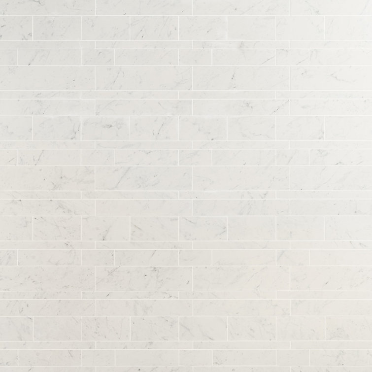 Saroshi 12x12 Matte White Porcelain Marble Look Mosaic Tile