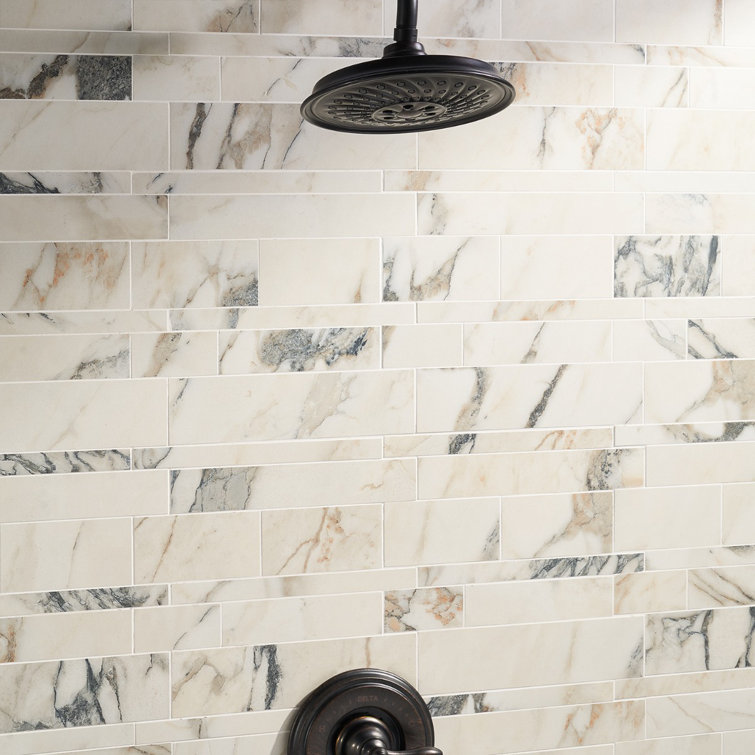 Calacatta Rustico Matte Porcelain Marble Look Mosaic Tile 12x12
