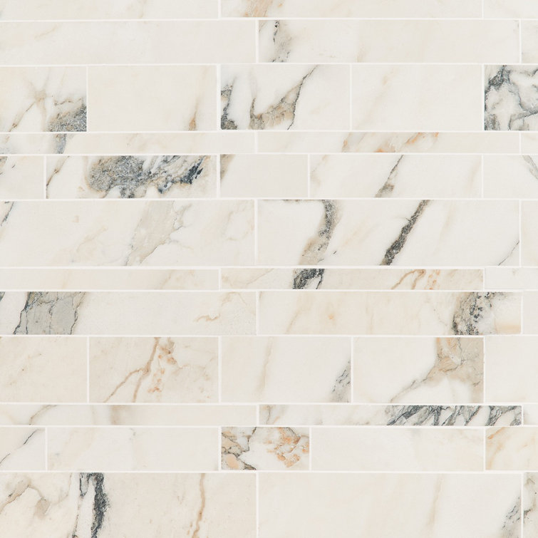 Calacatta Rustico Matte Porcelain Marble Look Mosaic Tile 12x12