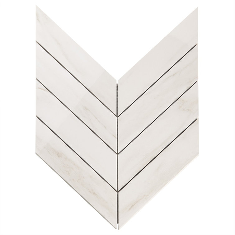 Dolomite Snow Polished Porcelain Marble Look Mosaic Tile