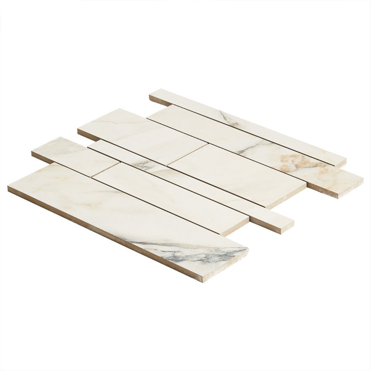 Calacatta Rustico Matte Porcelain Marble Look Mosaic Tile 12x12