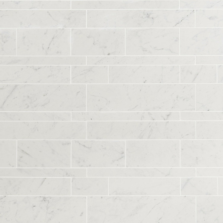 Saroshi 12x12 Matte White Porcelain Marble Look Mosaic Tile