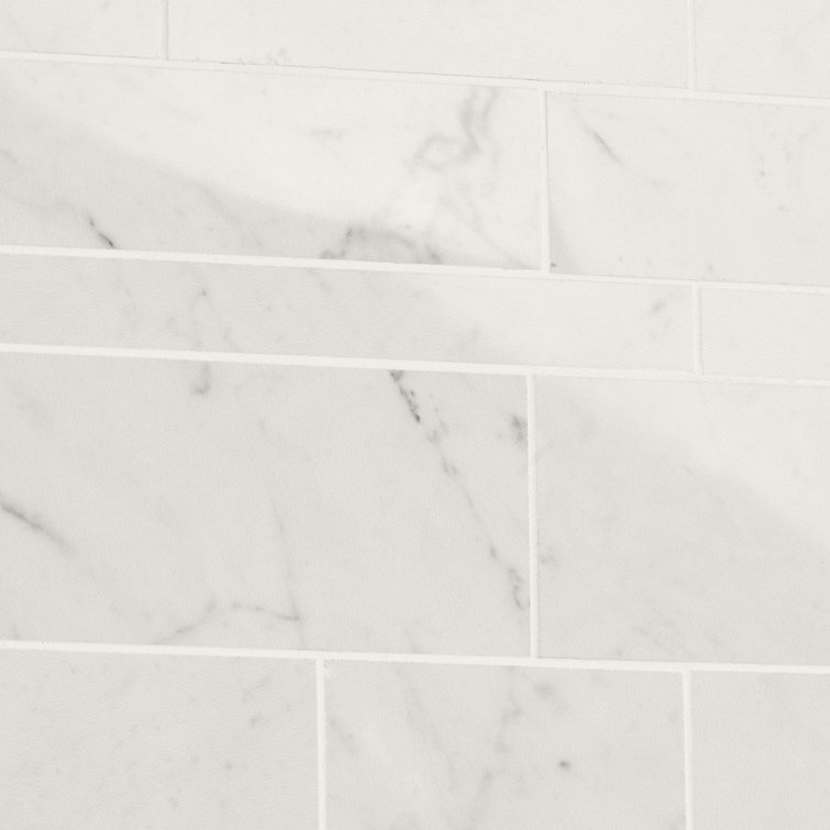 Saroshi 12x12 Matte White Porcelain Marble Look Mosaic Tile