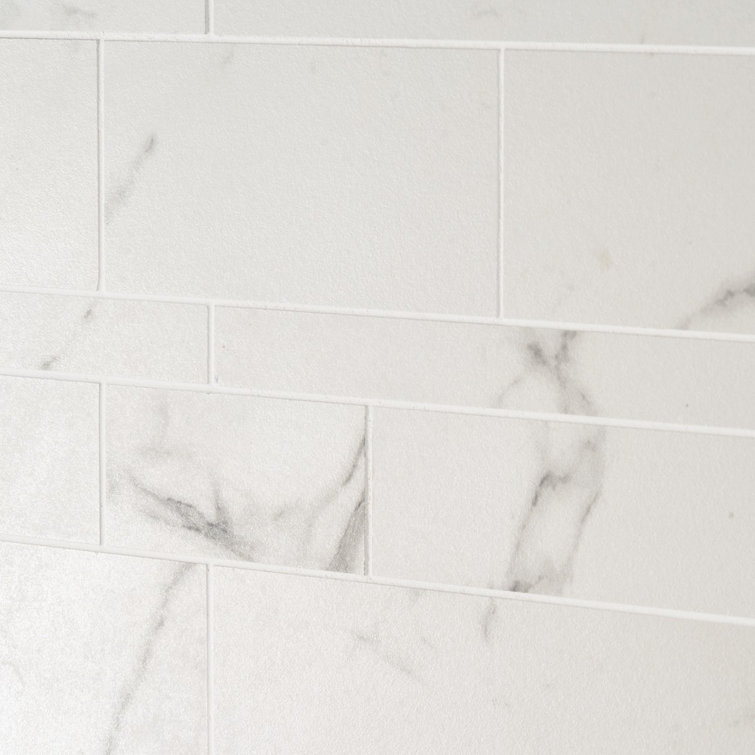 Saroshi Statuario Venato Matte Porcelain Marble Look Mosaic Tile