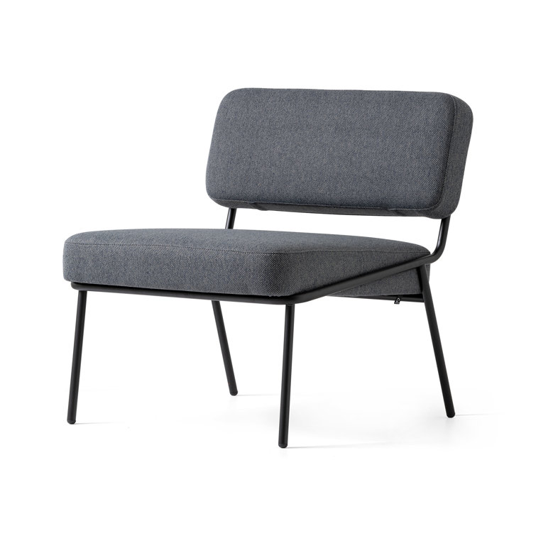 Connubia Sixty Modern Black Polyester Lounge Chair with Matte Black Metal Frame