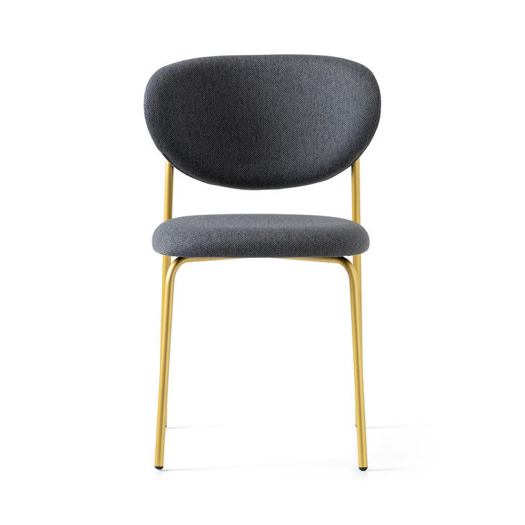Elegant White Polyester Upholstered Chair with Metal Frame