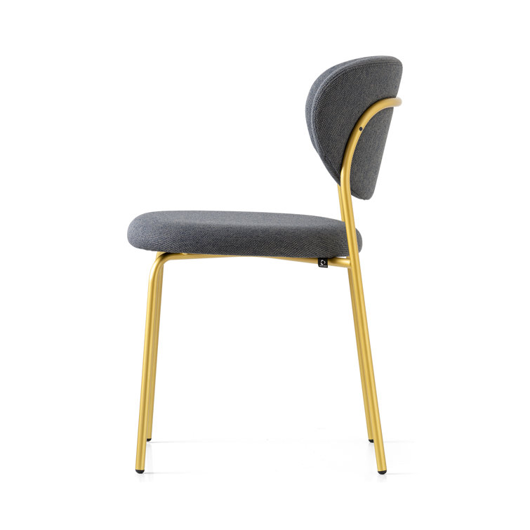 Elegant White Polyester Upholstered Chair with Metal Frame