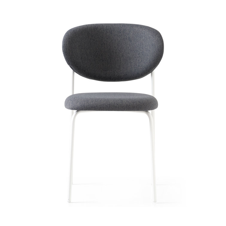 Optic White & Forest Green Lacquered Metal Upholstered Chair