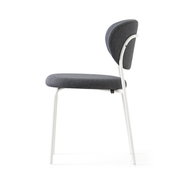 Optic White & Forest Green Lacquered Metal Upholstered Chair