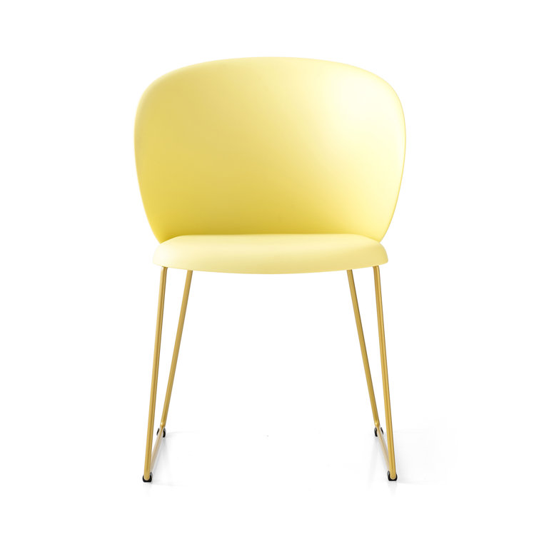 Matt Optic White and Brass Metal Arm Chair