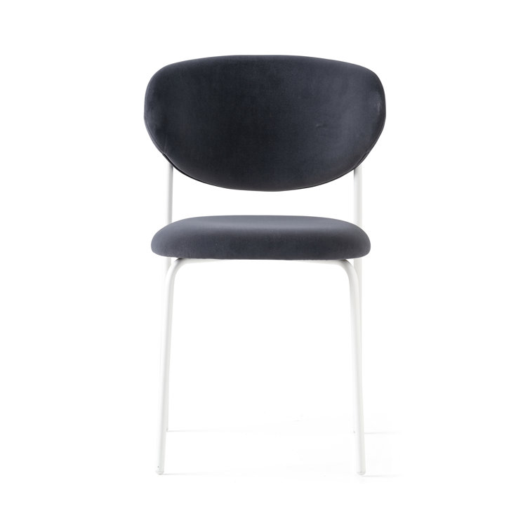 Optic White & Forest Green Lacquered Metal Upholstered Chair