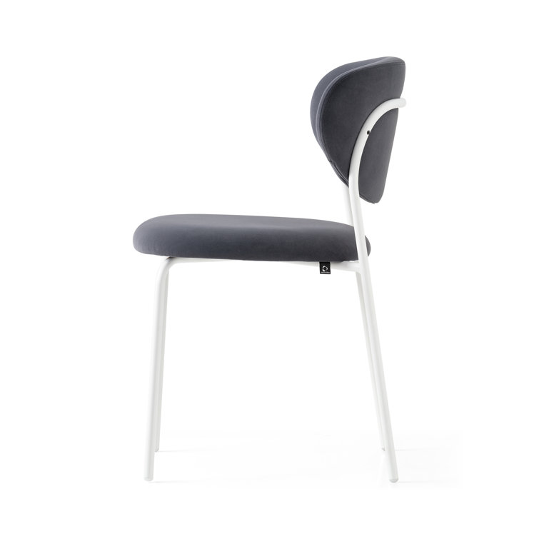 Optic White & Forest Green Lacquered Metal Upholstered Chair