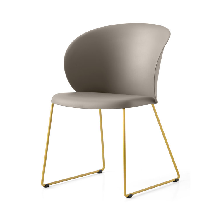 Matt Optic White and Brass Metal Arm Chair