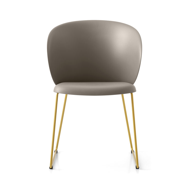 Matt Optic White and Brass Metal Arm Chair