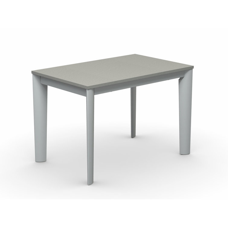 Matte White and Stone Extendable Rectangular Glass Dining Table