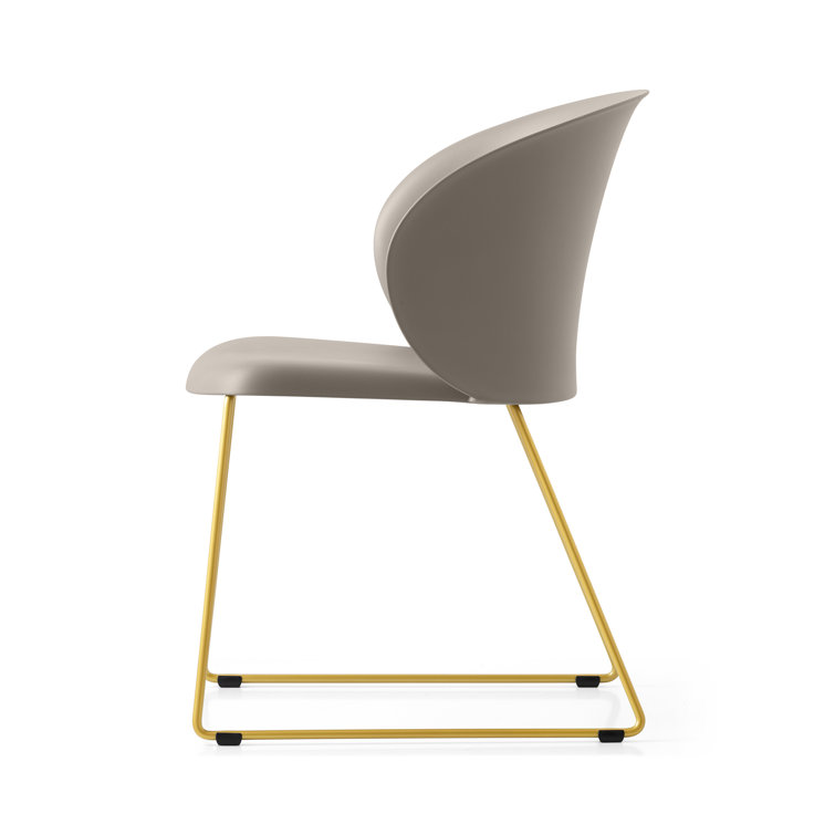 Matt Optic White and Brass Metal Arm Chair