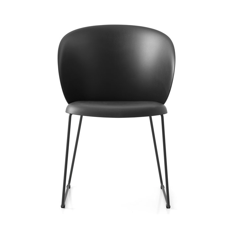 Mid-Century Modern Tuka Sled Base Armchair in Painted Brass and Matt Black