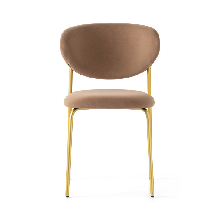 Elegant White Polyester Upholstered Chair with Metal Frame